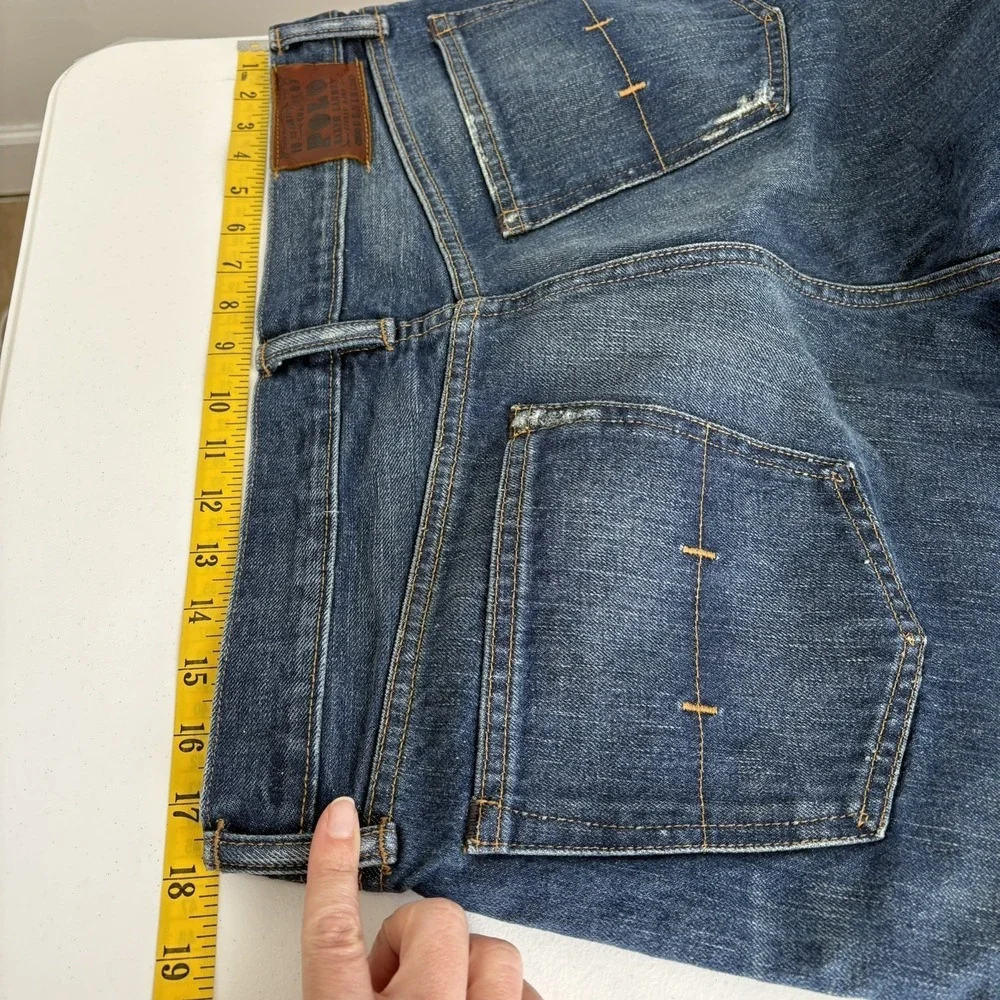 Polo Ralph Lauren Mens Classic Fit 867 Jeans Size 36*x34 Blue Distressed Denim - Picture 5 of 16